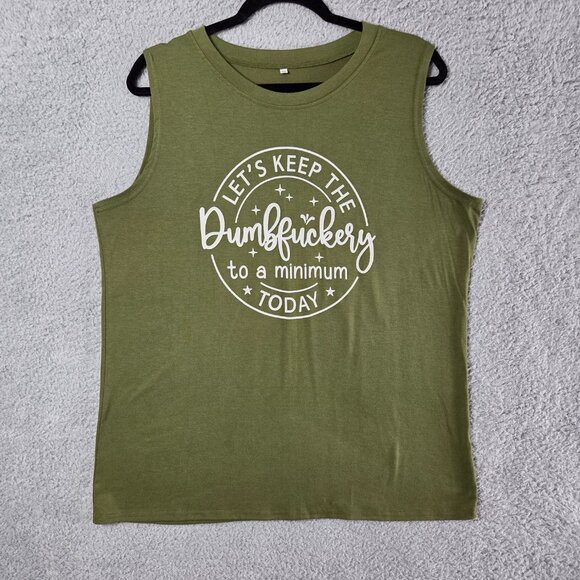 Funny Graphic Tank Top T Shirt Unisex XL Let’s Keep The Dumbf*ckery To A Minimum - Picture 2 of 4